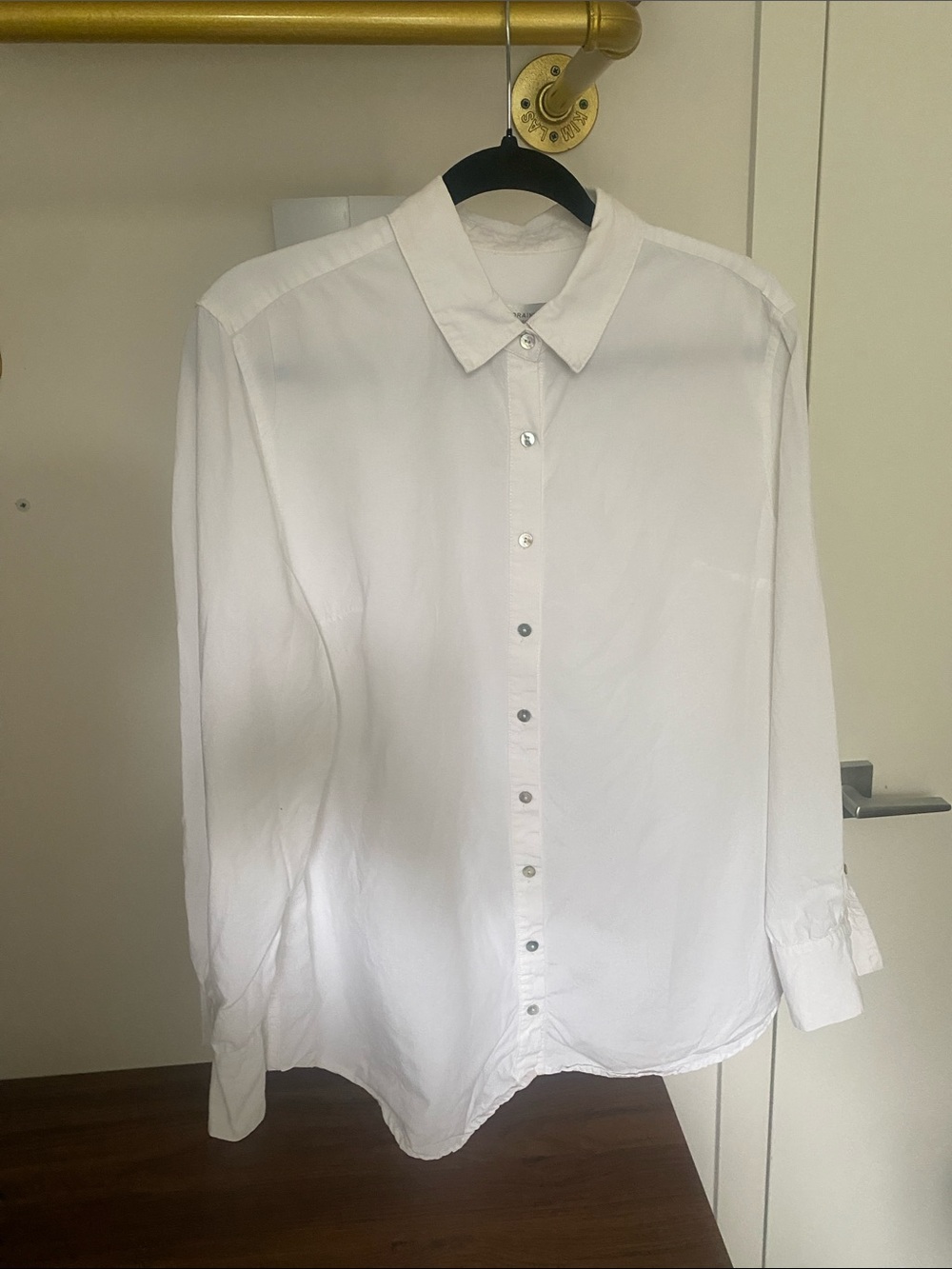 Simons White Long-Sleeve Button Shirt